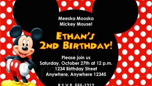 Mickey Mouse Birthday Invitations Online Mickey Mouse Birthday Invitation