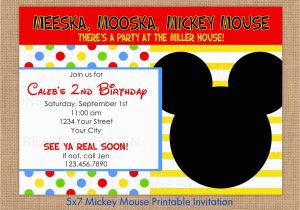 Mickey Mouse Birthday Invitations Online Mickey Mouse Printable Invitations