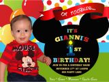 Mickey Mouse Birthday Invitations with Photo First Birthday Mickey Mouse Invitations Best Party Ideas