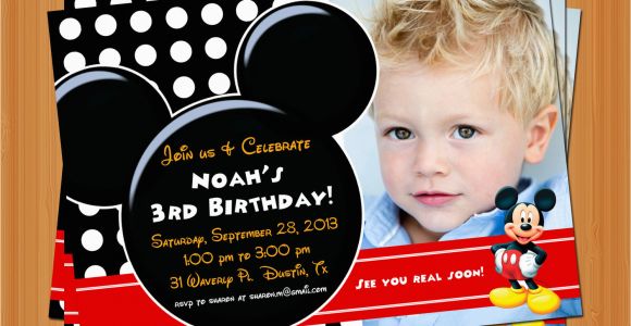 Mickey Mouse Birthday Invitations with Photo Free Printable Mickey Mouse Birthday Invitations with