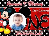 Mickey Mouse Birthday Invitations with Photo Mickey Mouse 1st Birthday Invitations Drevio Invitations