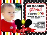 Mickey Mouse Birthday Invitations with Photo Mickey Mouse 1st Birthday Invitations Ideas Bagvania