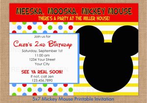 Mickey Mouse Birthday Invites Free Printable Mickey Mouse Printable Invitations