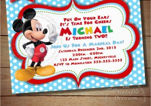 Mickey Mouse Clubhouse 2nd Birthday Invitations Huge Selection Mickey Mouse Invitation Second Birthday Mickey