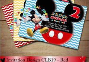 Mickey Mouse Clubhouse 2nd Birthday Invitations Items Similar to Huge Selection Chevron Mickey Mouse
