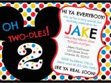 Mickey Mouse Clubhouse 2nd Birthday Invitations Mickey Mouse Clubhouse Oh Two Dles 2nd Birthday Invitation