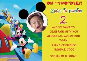 Mickey Mouse Clubhouse 2nd Birthday Invitations Mickey Mouse Photo Birthday Invitations Drevio