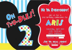 Mickey Mouse Clubhouse 2nd Birthday Invitations Two Year Old Birthday Invitations Dolanpedia Invitations