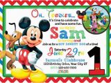 Mickey Mouse Clubhouse Birthday Invites Mickey Mouse 1st Birthday Invitations Drevio Invitations