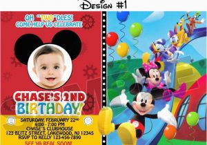 Mickey Mouse Clubhouse Custom Birthday Invitations Mickey Mouse Clubhouse Birthday Party Photo Invitations