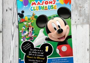 Mickey Mouse Clubhouse Custom Birthday Invitations Mickey Mouse Clubhouse Invitations Printable Personalized