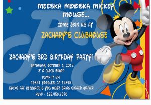 Mickey Mouse Clubhouse Custom Birthday Invitations Mickey Mouse Clubhouse Printable Birthday Invitation