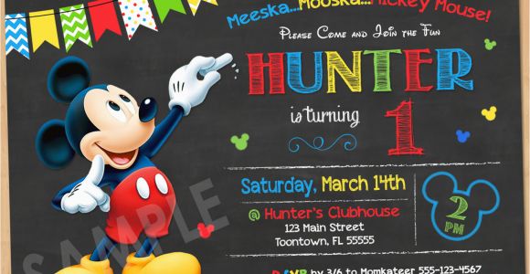 Mickey Mouse Clubhouse First Birthday Invitations Mickey Mouse Birthday Invitation Mickey Mouse Clubhouse