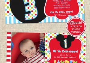 Mickey Mouse Clubhouse First Birthday Invitations Mickey Mouse Birthday Invitation Mickey Mouse Party