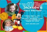 Mickey Mouse Clubhouse First Birthday Invitations Mickey Mouse Photo Birthday Invitations Drevio