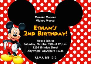 Mickey Mouse First Birthday Card Birthday Invitation Mickey Mouse Birthday Invitations