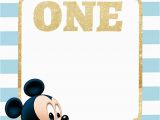 Mickey Mouse First Birthday Card Free Mickey Mouse 1st Birthday Invitations Bagvania Free