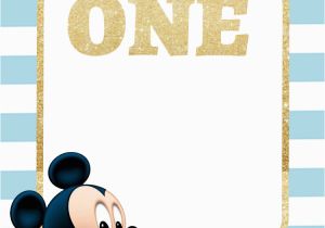 Mickey Mouse First Birthday Card Free Mickey Mouse 1st Birthday Invitations Bagvania Free