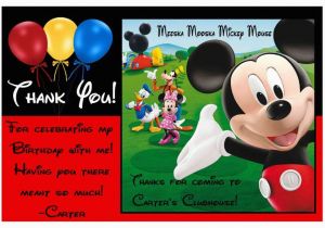 Mickey Mouse First Birthday Card Mickey Mouse Clubhouse Birthday Thank You Cards Balloon