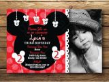 Mickey Mouse themed Birthday Invitations Disney Mickey Mouse theme Photo Birthday Party Invitation