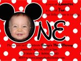 Mickey Mouse themed Birthday Invitations First Birthday Party Invitation Ideas Bagvania Free