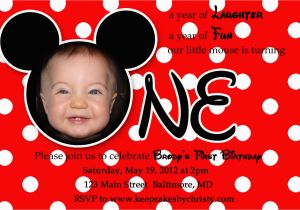 Mickey Mouse themed Birthday Invitations First Birthday Party Invitation Ideas Bagvania Free