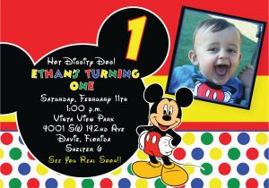 Mickey Mouse themed Birthday Invitations Free Printable 1st Mickey Mouse Birthday Invitations