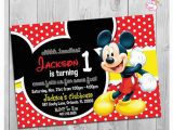 Mickey Mouse themed Birthday Invitations Mickey Mouse Party Invitations Printable Boy 1st Birthday