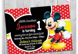 Mickey Mouse themed Birthday Invitations Mickey Mouse Party Invitations Printable Boy 1st Birthday