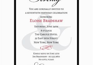 Milestone Birthday Invitation Wording Classic 70th Birthday Milestone Invitations Paperstyle