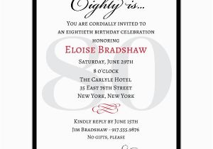 Milestone Birthday Invitation Wording Classic 80th Birthday Milestone Invitations Paperstyle