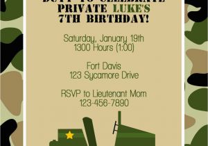 Military Birthday Cards Army Birthday Invitations Army Birthday Invitations by Way