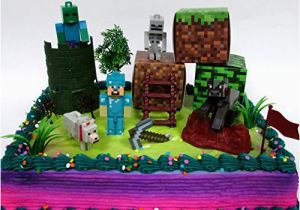 Minecraft Birthday Card Amazon Minecraft 14 Piece Birthday Cake topper Set Featuring
