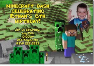 Minecraft Birthday Card Amazon Minecraft Birthday Invitations Download Uprintinvitations