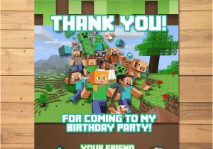 Minecraft Birthday Card Amazon Minecraft Thank You Card Green Blocks Monkstavern