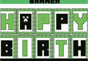 Minecraft Happy Birthday Banner 8 Bit Food Tents Minecraft Party Ideas Instant Download