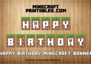 Minecraft Happy Birthday Banner Birthday Banner Printable Minecraft Happy Birthday Banner