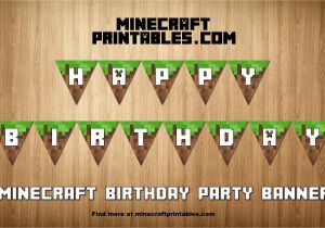 Minecraft Happy Birthday Banner Birthday Banner Printable Minecraft Happy Birthday