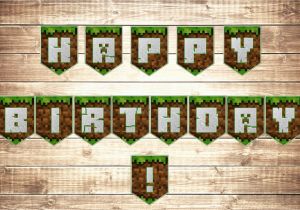 Minecraft Happy Birthday Banner Minecraft Birthday Banner Minecraft Party Magianrainbow