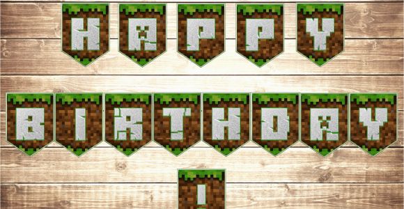 Minecraft Happy Birthday Banner Minecraft Birthday Banner Minecraft Party Magianrainbow