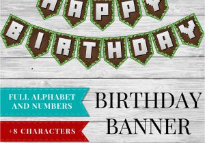 Minecraft Happy Birthday Banner Pdf Birthday Banner Printable Minecraft Happy Birthday Banner