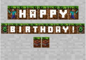 Minecraft Happy Birthday Banner Pdf Items Similar to Minecraft Happy Birthday Banner