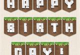 Minecraft Happy Birthday Banner Pdf Minecraft Birthday Set Banner Water Lables Food Tents