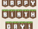 Minecraft Happy Birthday Banner Pdf Minecraft Birthday Set Banner Water Lables Food Tents