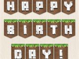 Minecraft Happy Birthday Banner Pdf Minecraft Birthday Set Banner Water Lables Food Tents