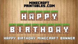 Minecraft Happy Birthday Banner Printable Free Birthday Banner Printable Minecraft Happy Birthday