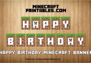 Minecraft Happy Birthday Banner Printable Free Birthday Banner Printable Minecraft Happy Birthday