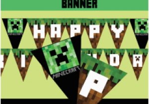 Minecraft Happy Birthday Banner Printable Free Printable Minecraft Birthday Banner