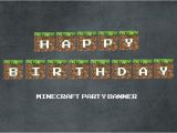 Minecraft Happy Birthday Banner Printable Minecraft Party Banner Happy Birthday