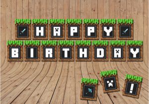 Minecraft Happy Birthday Banner Sale Minecraft Birthday Banner Minecraft by Littlelight